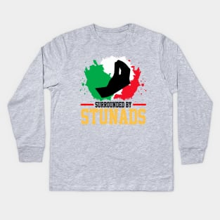 Surrounded By Stunads Hand Gesture Funny Italian Meme, funny Italian Phrases Gift Kids Long Sleeve T-Shirt